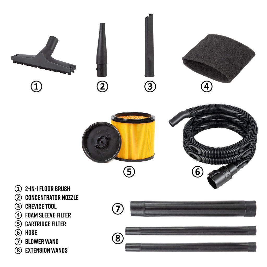 Armor All 8-Gallon 4.5 Peak HP Wet/Dry Car Vac with Detachable Blower, VBV809PF 0901