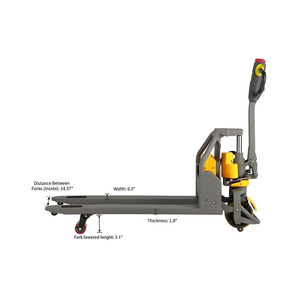 Full Electric Lithium Pallet Jack Trcuk 3300Lbs Capacity 48" X27" A-1018 and S-1002 Extra Lithium Battery