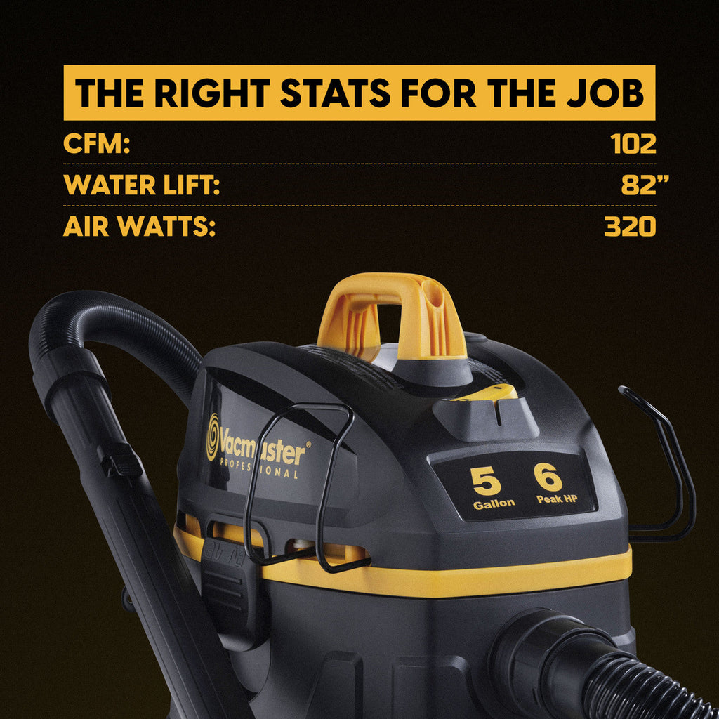 Vacmaster Professional Beast Series™ 5-Gallon 6 Peak HP Wet/Dry Vacuum, VFB511B 0202