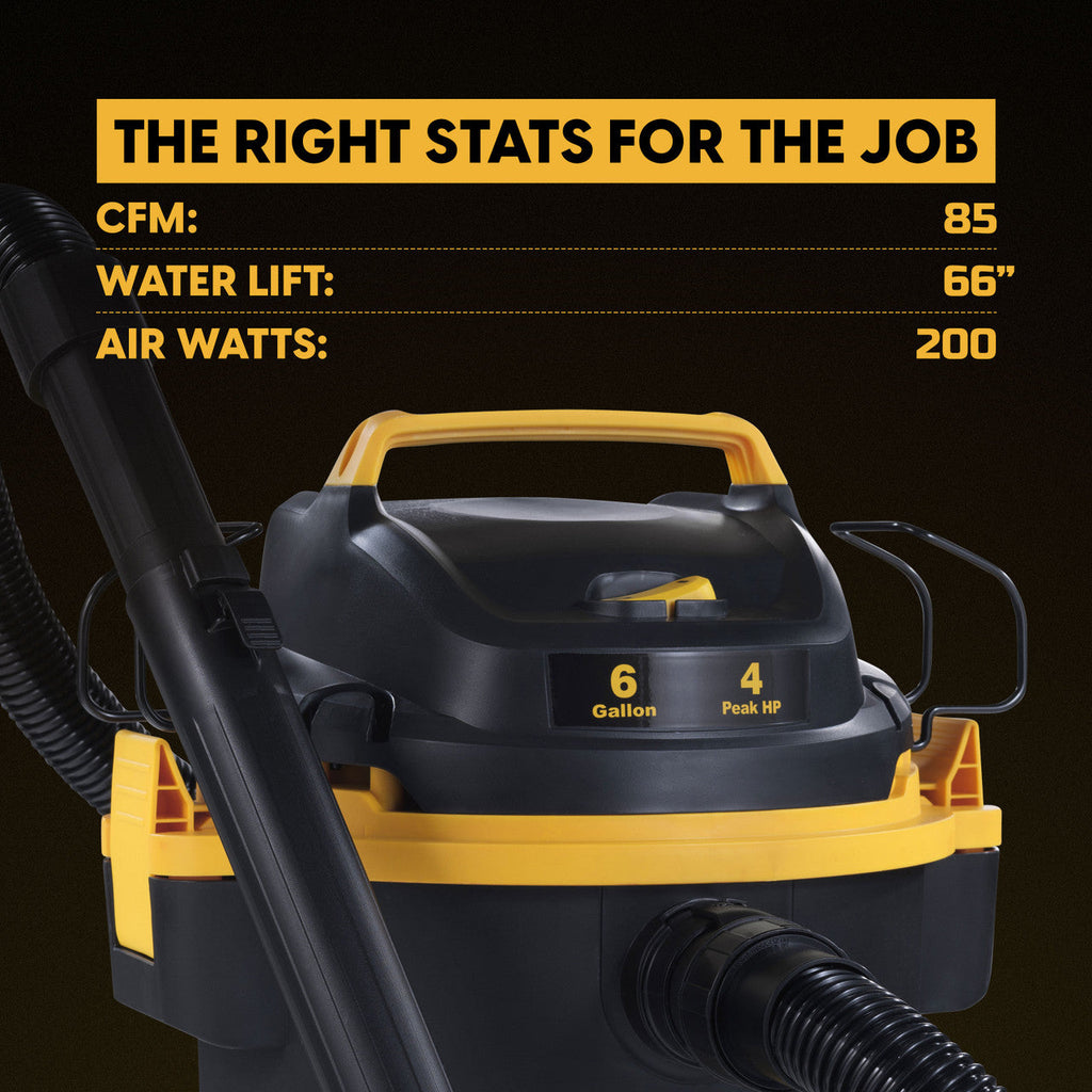 Vacmaster Professional 6-Gallon 4 Peak HP Wet/Dry Vacuum, VJF608PF 0202