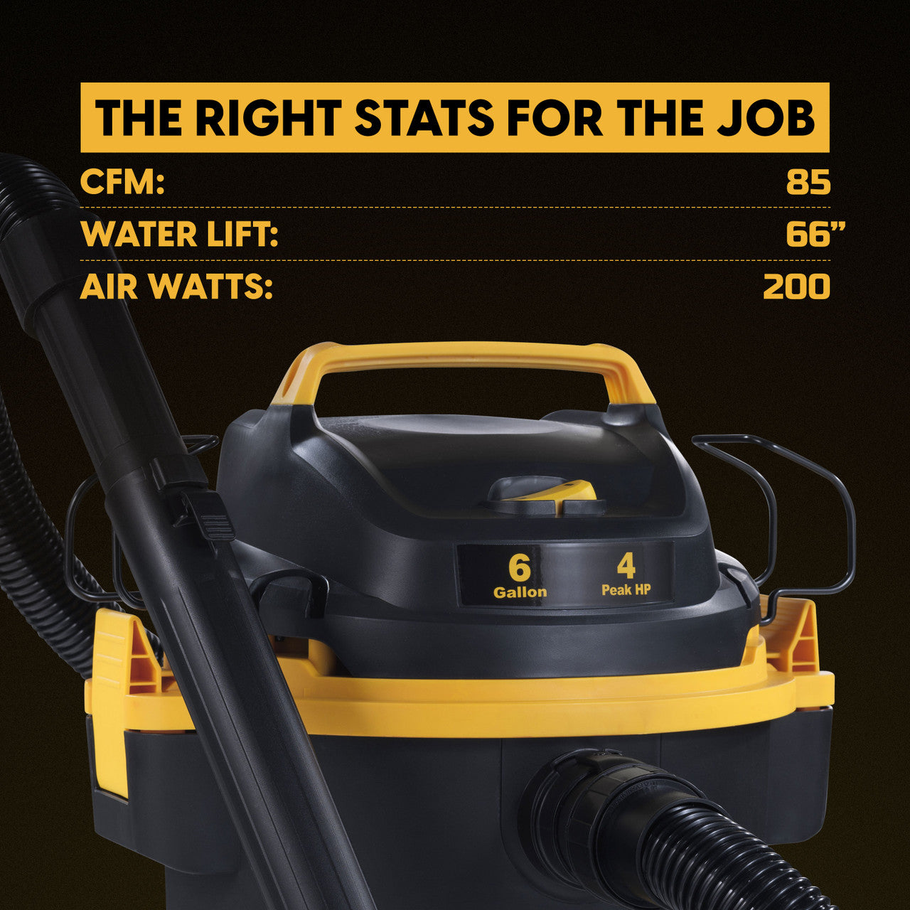 Vacmaster Professional 6-Gallon 4 Peak HP Wet/Dry Vacuum, VJF608PF 0202