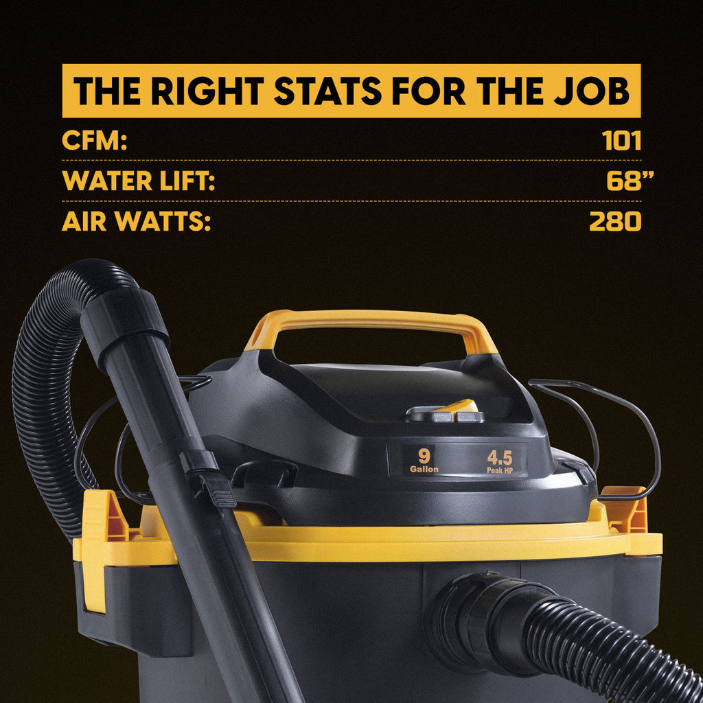 Vacmaster Professional 9-Gallon 4.5 Peak HP Wet/Dry Vacuum, VJF912PF 0202