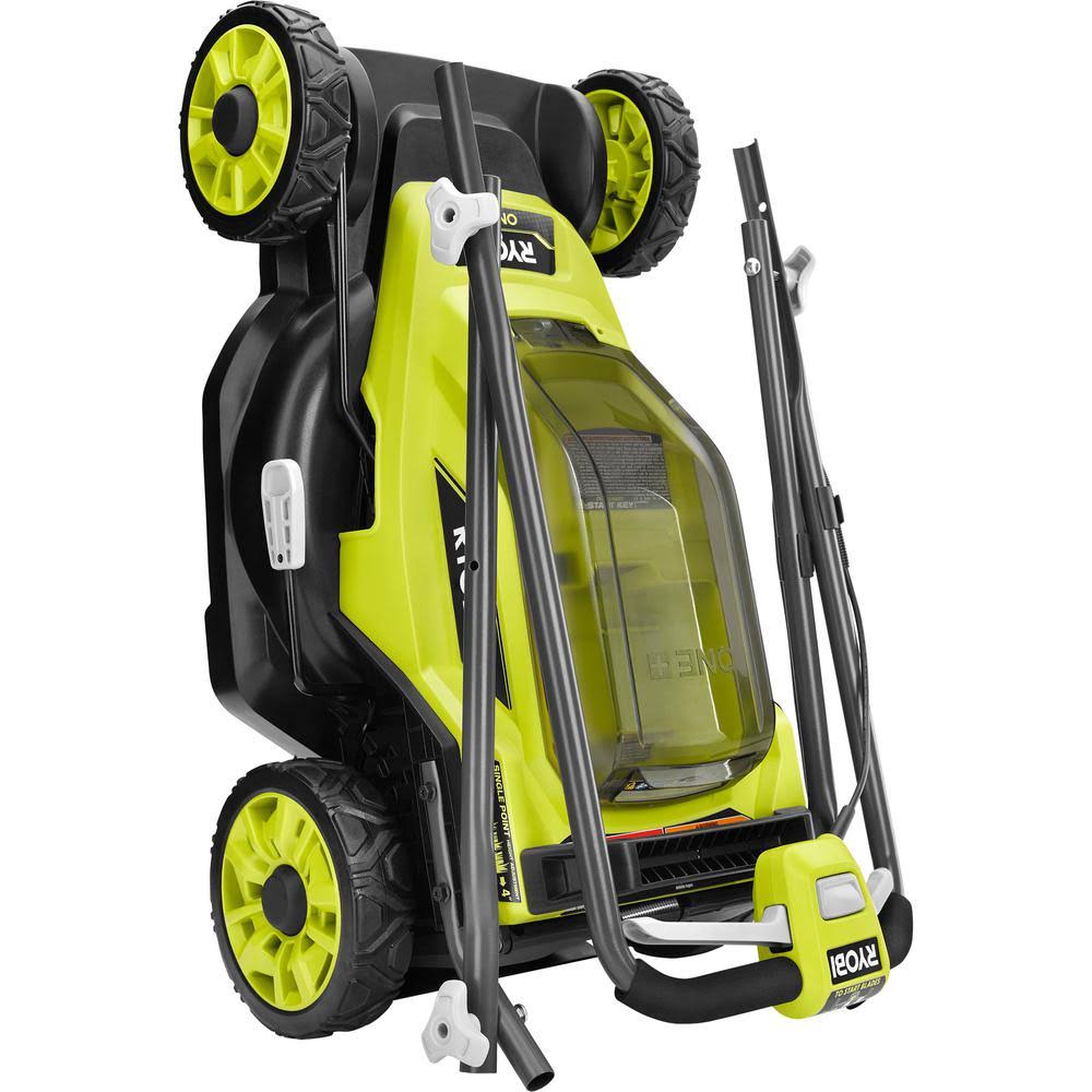 Ryobi ONE+ 18V 13 in. Cordless Battery Walk Behind Push Lawn Mower with 4.0 Ah Battery and Charger