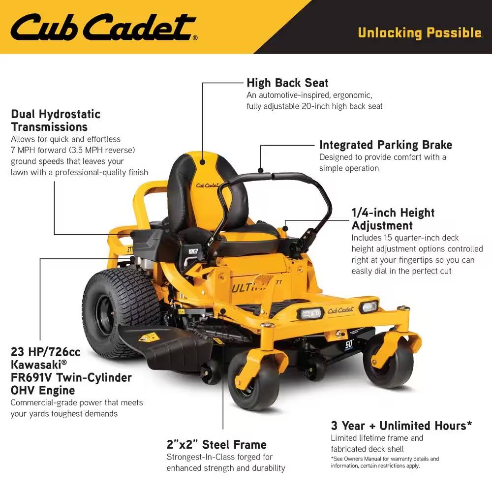 Cub Cadet Ultima ZT1 (50") 23hp Kawasaki Zero Turn Mower