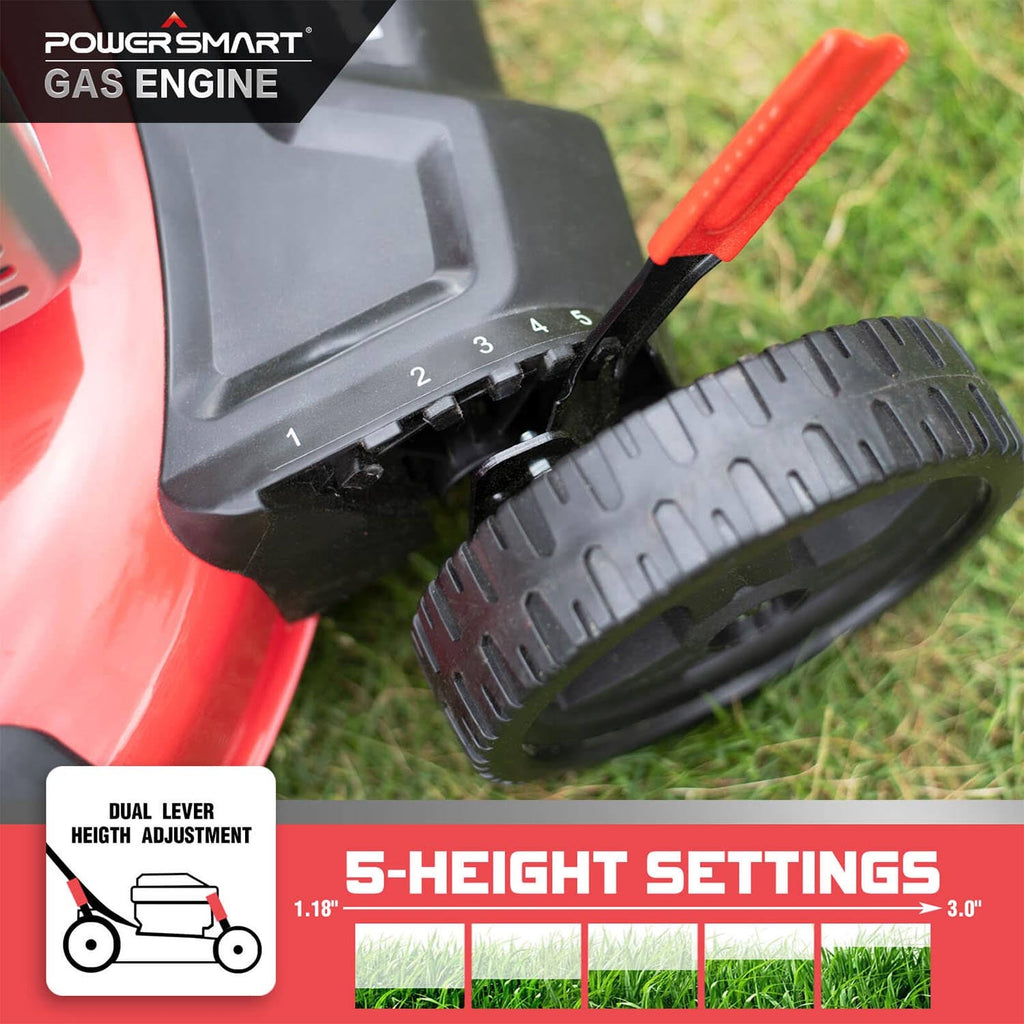 PowerSmart DB2194PR 21" 3-in-1 GAS Push Lawn Mower 170cc with Steel Deck