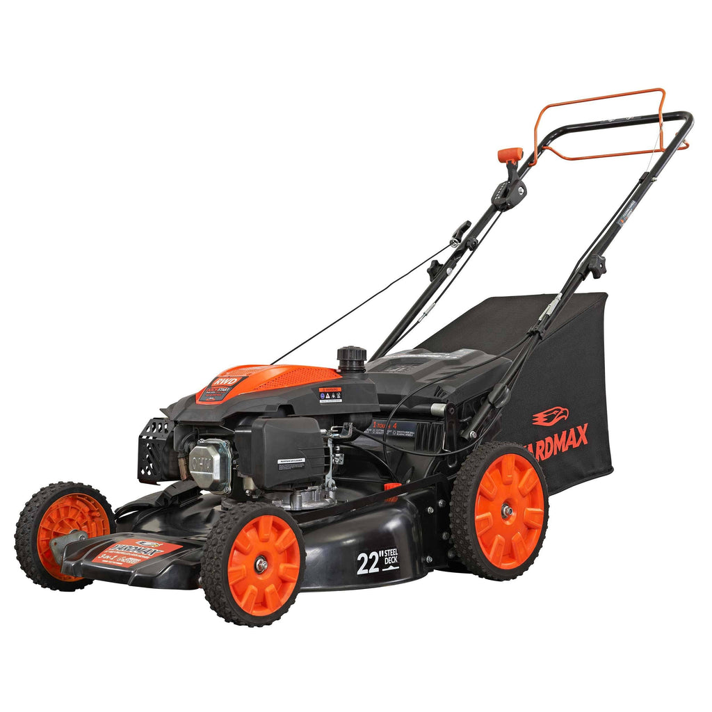 YARDMAX YG2760 22 in. 201 CC Select Pace 6 Speed CVT High Wheel RWD 3-in-1 GAS Walk Behind Self Propelled Lawn Mower