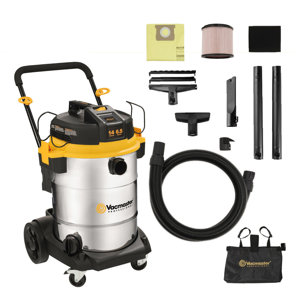 Vacmaster Professional Beast Series™ 14 Gallon 6.5 Peak HP Wet/Dry, VJE1412SW 0202