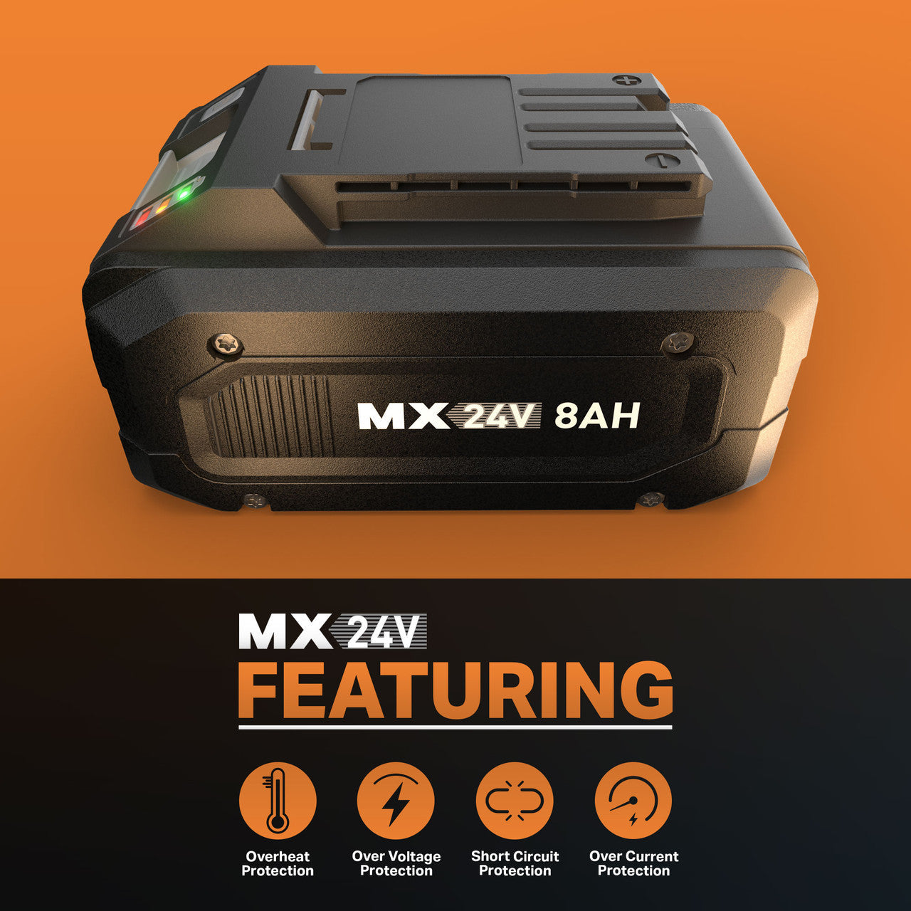 LawnMaster MX24V Power Lithium-Ion 8Ah Battery, 24LB8006-CN