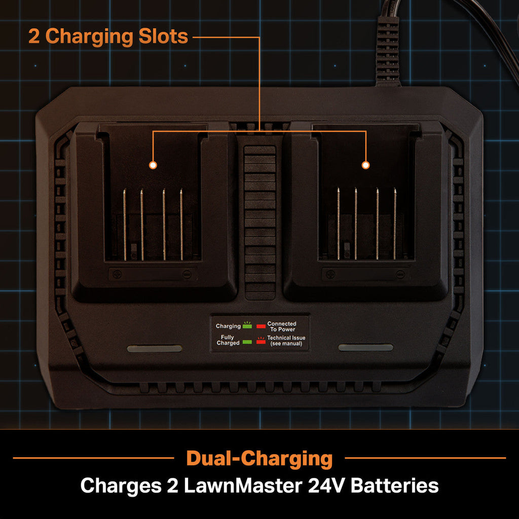 LawnMaster MX24V Dual-Battery Charger