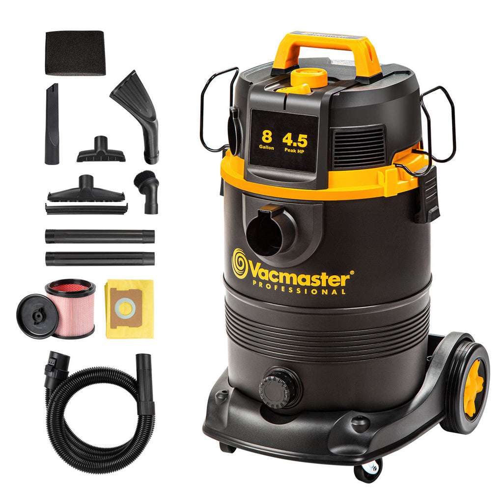 Vacmaster Professional 8-Gallon* 4.5 Peak HP† Wet/Dry Vacuum With Self-Cleaning Filter System, VDK811PW 0201