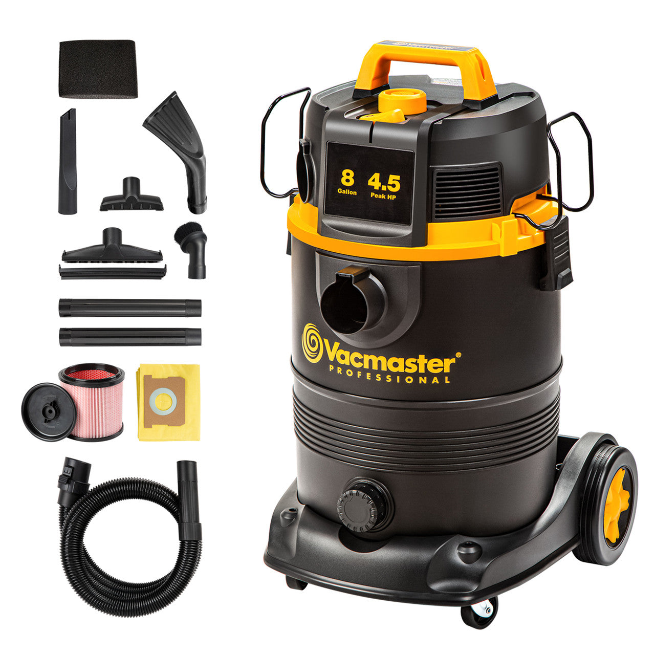 Vacmaster Professional 8-Gallon* 4.5 Peak HP† Wet/Dry Vacuum With Self-Cleaning Filter System, VDK811PW 0201
