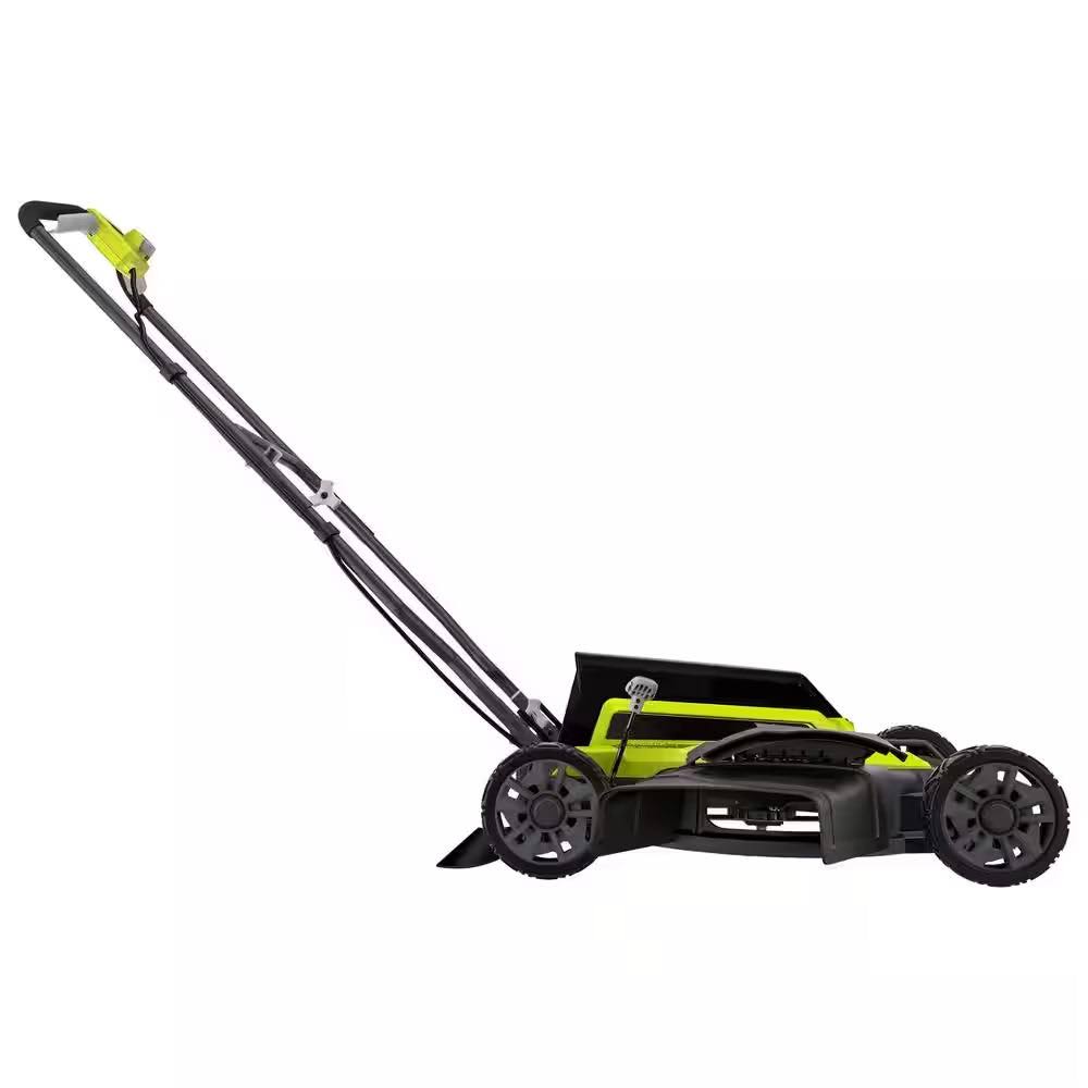 Ryobi 40-Volt 18 in. 2-in-1 Cordless Battery Walk Behind Push Lawn Mower with 6.0 Ah Battery and Charger RY401101