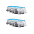 Intex 16.5ft x 9ft 48in Prism Frame Above Ground Swimming Pool Pump Set (2 Pack)