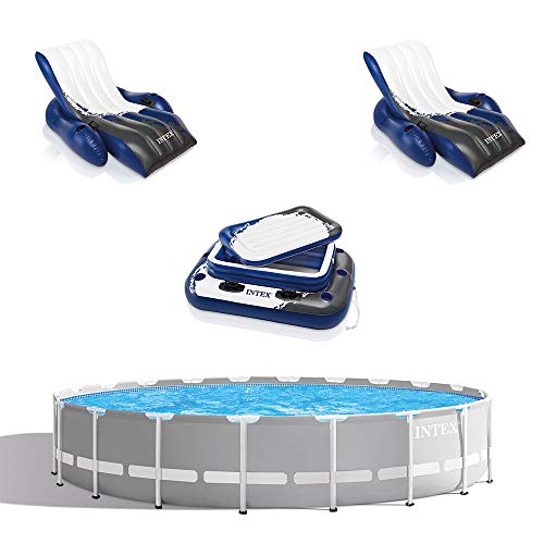 Intex 20ft x 52in Outdoor Prism Frame Above Ground Swimming Pool Set with Cartridge Filter Pump