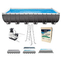 Intex 26363EH 24ft x 12ft x 52in Ultra XTR Frame Outdoor Above Ground Rectangular Swimming Pool Set with Pump, Ladder, Pool Cover, and Winterizing Kit