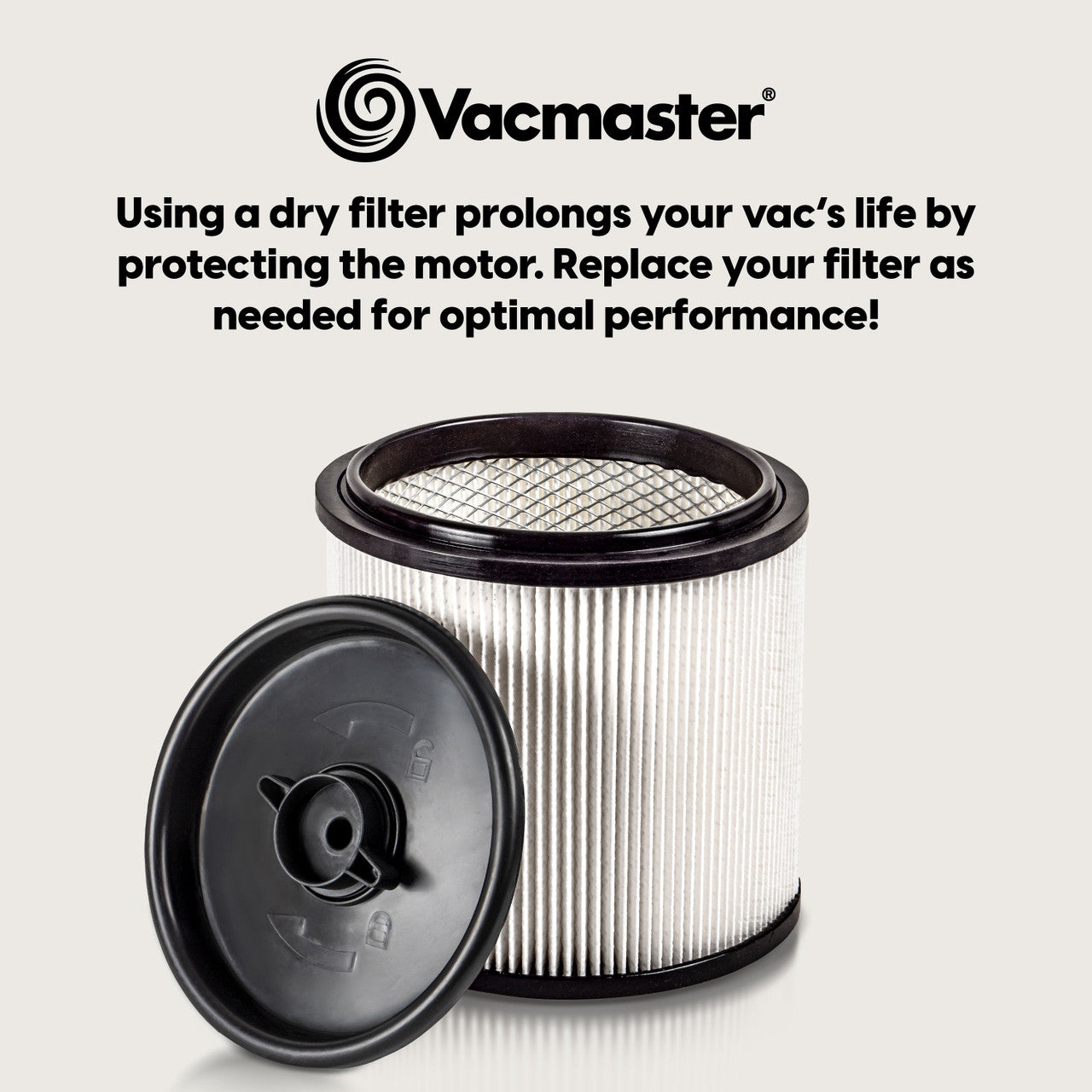 VCFH HEPA Material Cartridge Filter and Retainer for Dry Pick-Up