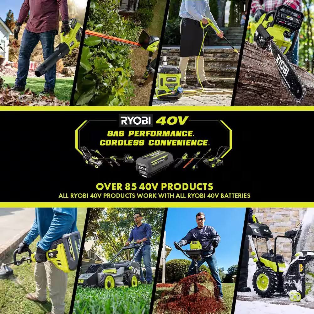 Ryobi 40-Volt 18 in. 2-in-1 Cordless Battery Walk Behind Push Lawn Mower with 6.0 Ah Battery and Charger RY401101