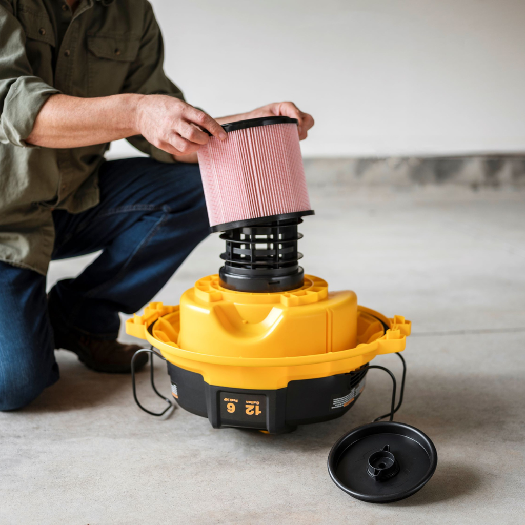 VCFF High-Efficiency Cartridge Filter and Retainer for Dry Pick-Up