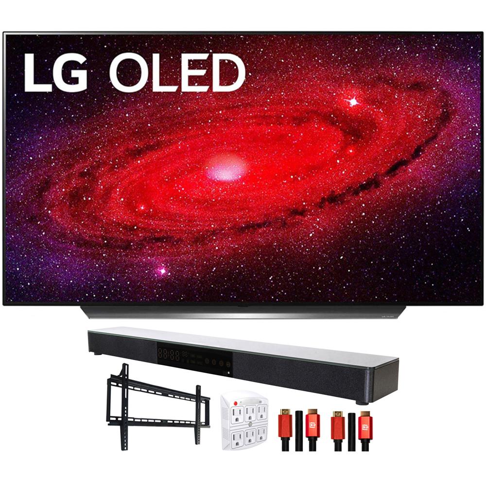 LG OLED65CXPUA 65" CX 4K OLED TV w/ AI ThinQ (2020) with Deco Gear Soundbar Bundle