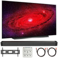 LG OLED77CXPUA 77" CX 4K OLED TV w/ AI ThinQ (2020) with Deco Gear Soundbar Bundle