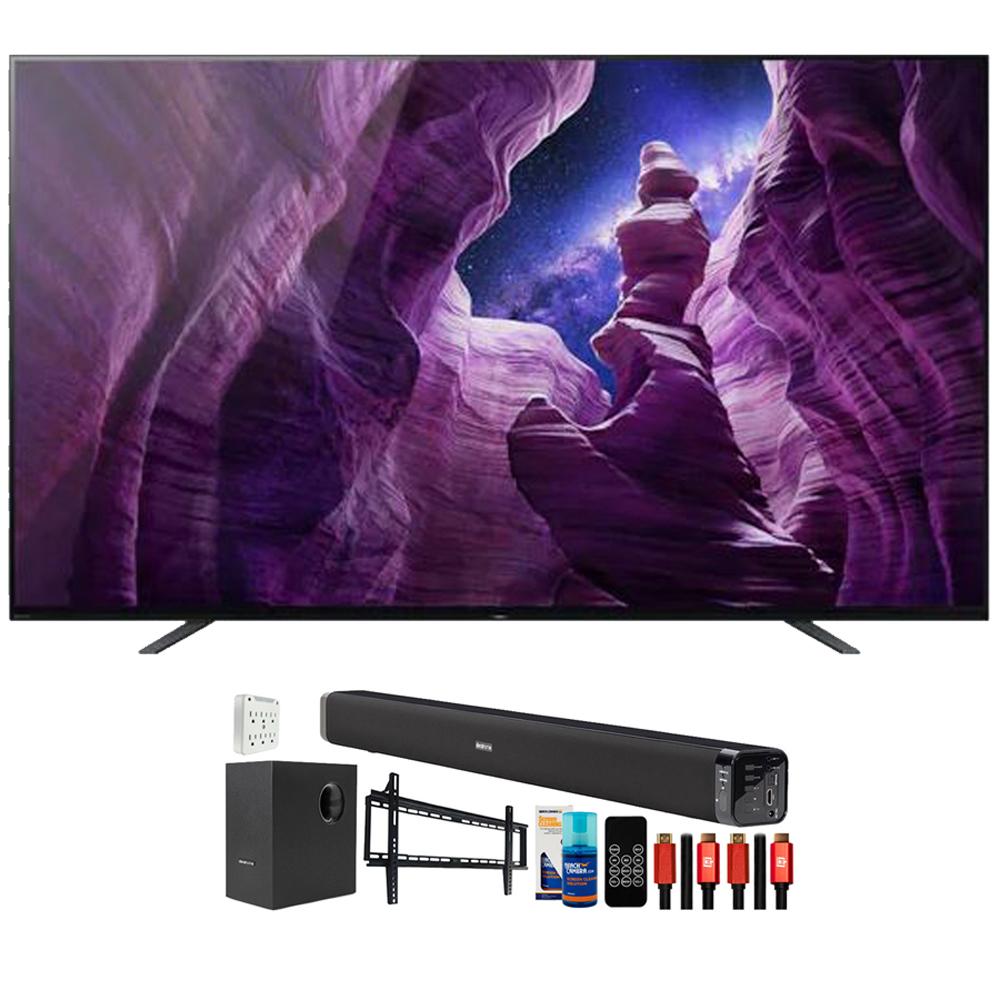 Sony XBR65A8H 65" A8H 4K UHD OLED Smart TV (2020) with Deco Gear Home Theater Bundle