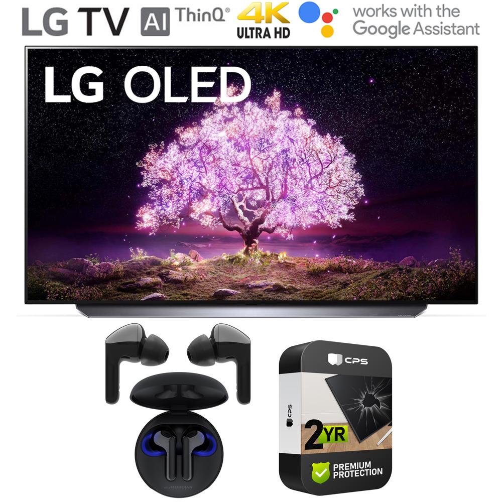 LG 77" 4K Smart OLED TV with AI ThinQ 2021 w/ Warranty + Wireless Earbuds Bundle