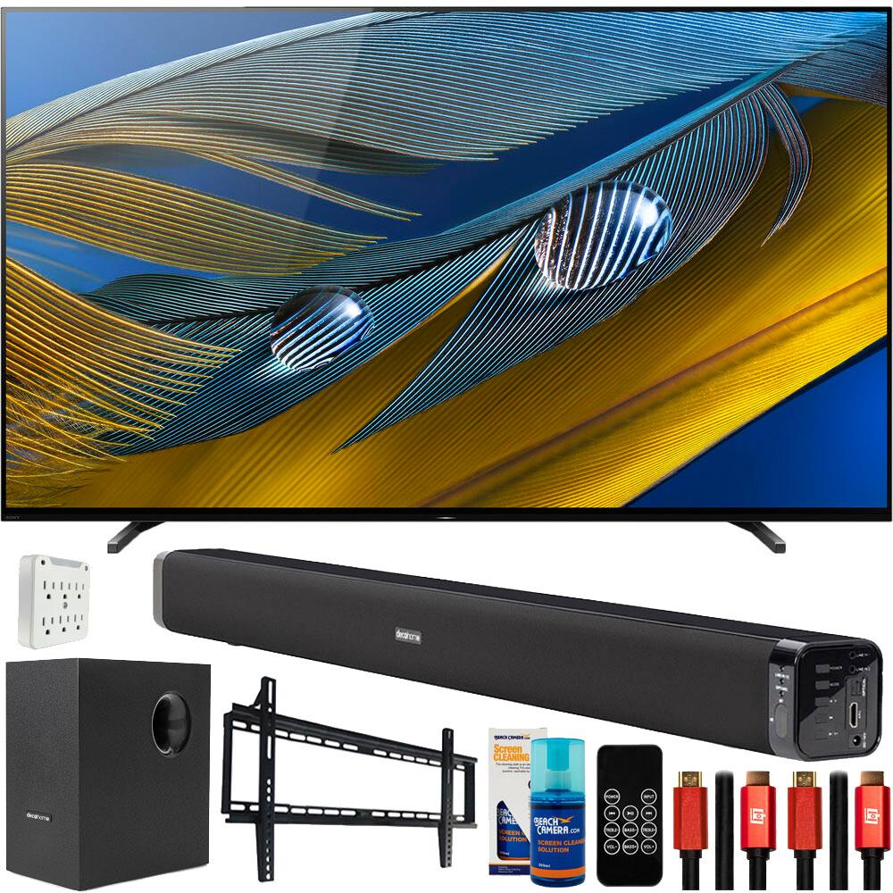 Sony XR77A80J 77" A80J 4K OLED Smart TV 2021 with Deco Gear Home Theater Bundle
