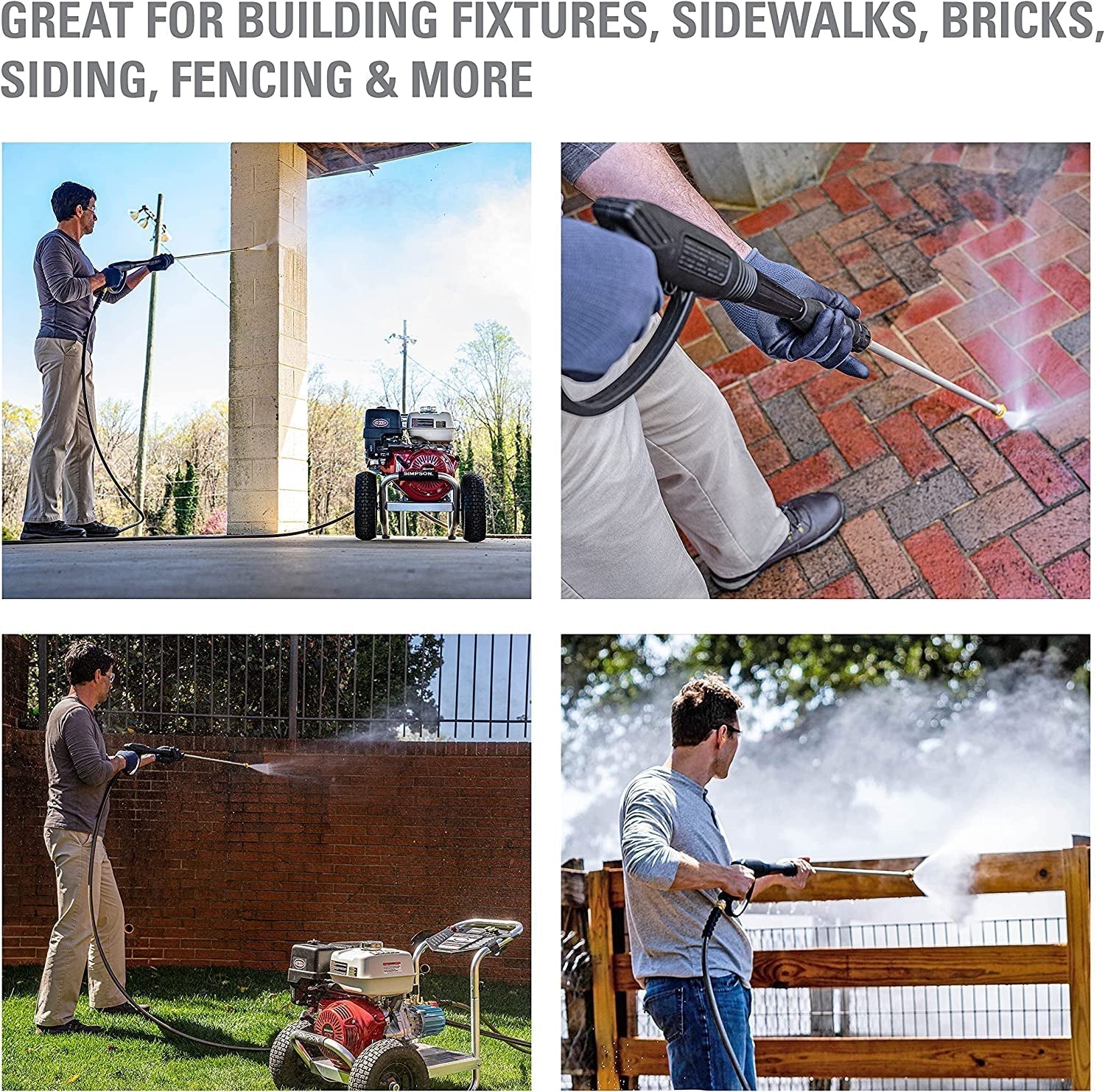 Cleaning ALH4240 Aluminum Series 4200 PSI Gas Pressure Washer, 4.0 GPM, HONDA GX390 Engine, Includes Spray Gun and Extension Wand, 5 QC Nozzle Tips, 3/8-Inch X 50-Foot Monster Hose, (49 State)