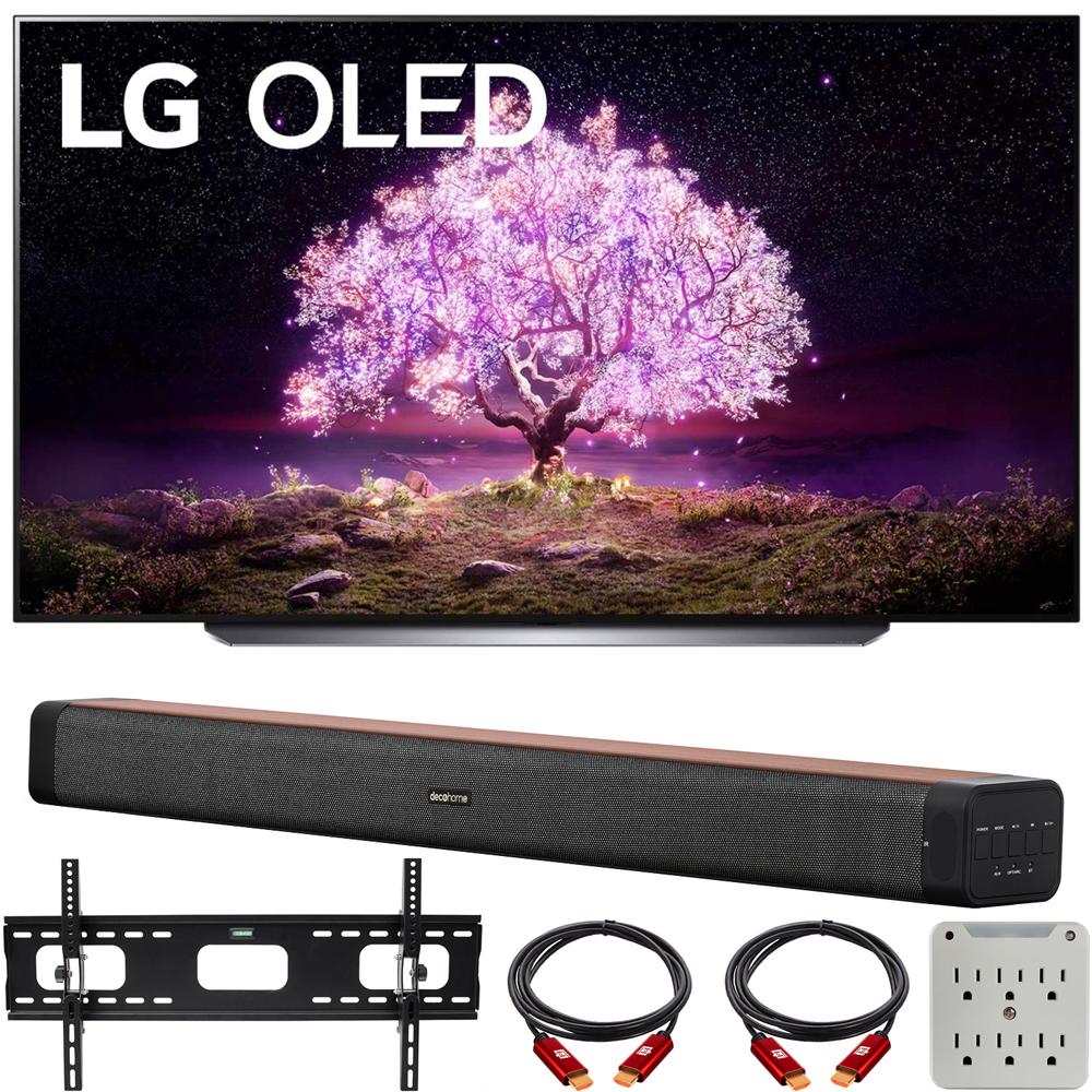 LG 83" Class 4K Smart OLED TV w/AI ThinQ 2021 with Deco Home 60W Soundbar Bundle