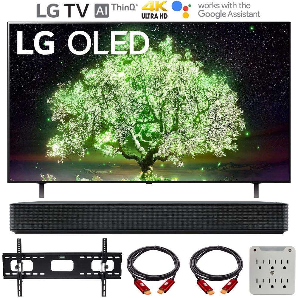 LG 65 Inch A1 Series 4K HDR Smart TV w/AI ThinQ 2021 with LG SK1 Soundbar Bundle