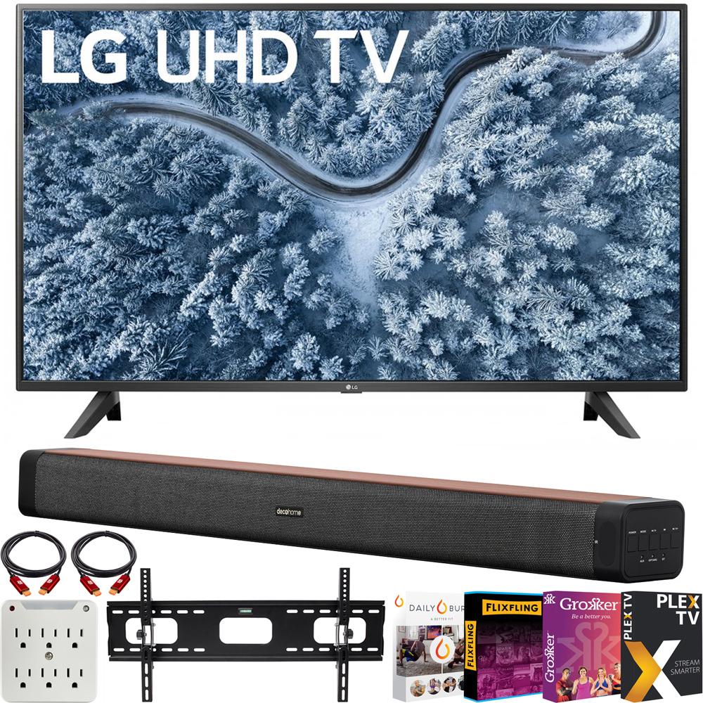 LG 65 Inch UP7000 Series 4K LED UHD Smart webOS TV 2021 Model + Soundbar Bundle