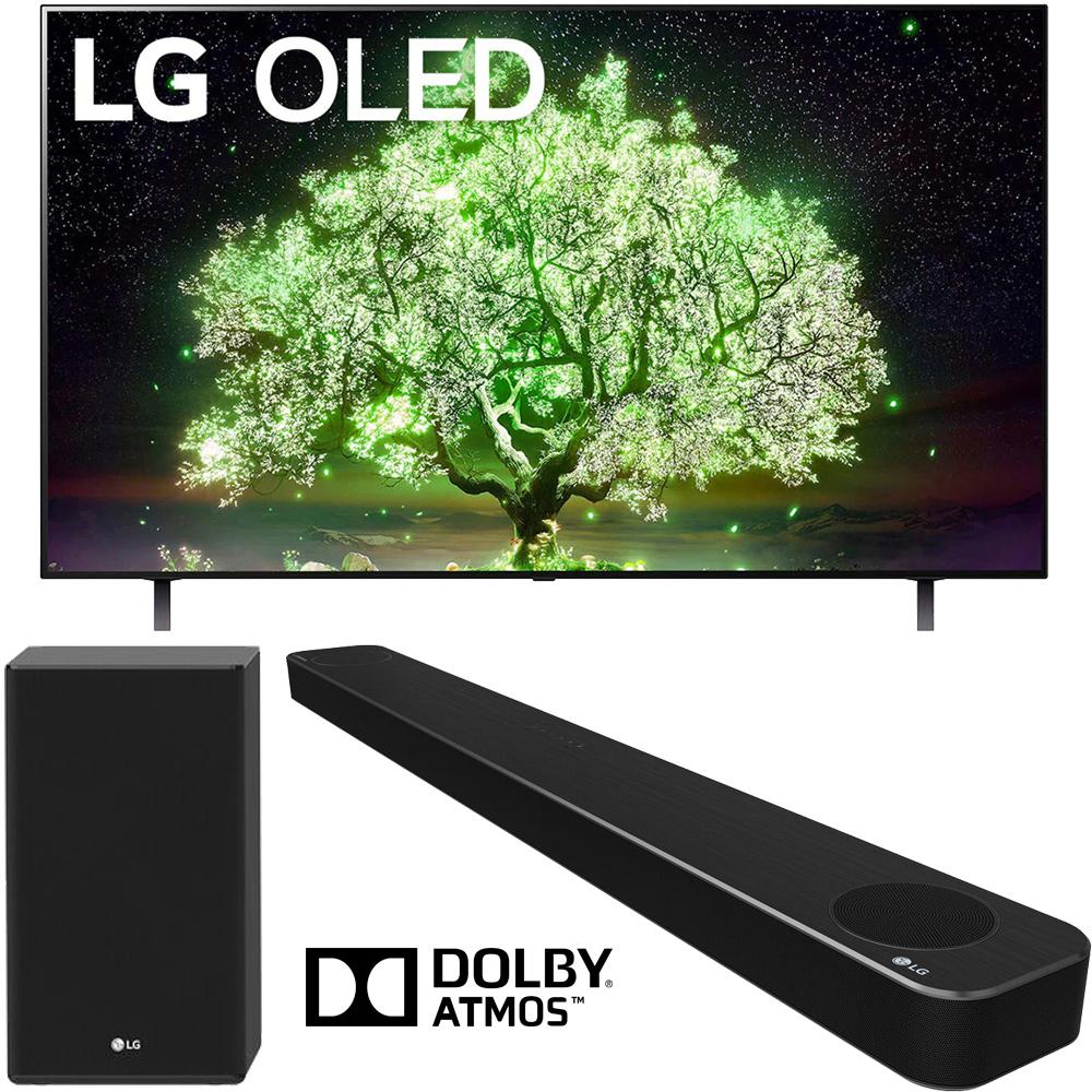 LG OLED55A1PUA 55" A1 Series 4K HDR TV w/AI ThinQ (2021) Bundle with SP8YA Soundbar