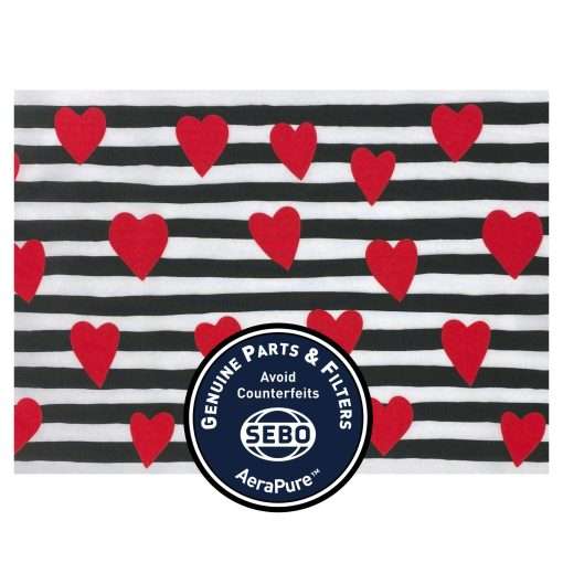 SEBO Felix Microfilter with textile (black/white, red hearts)