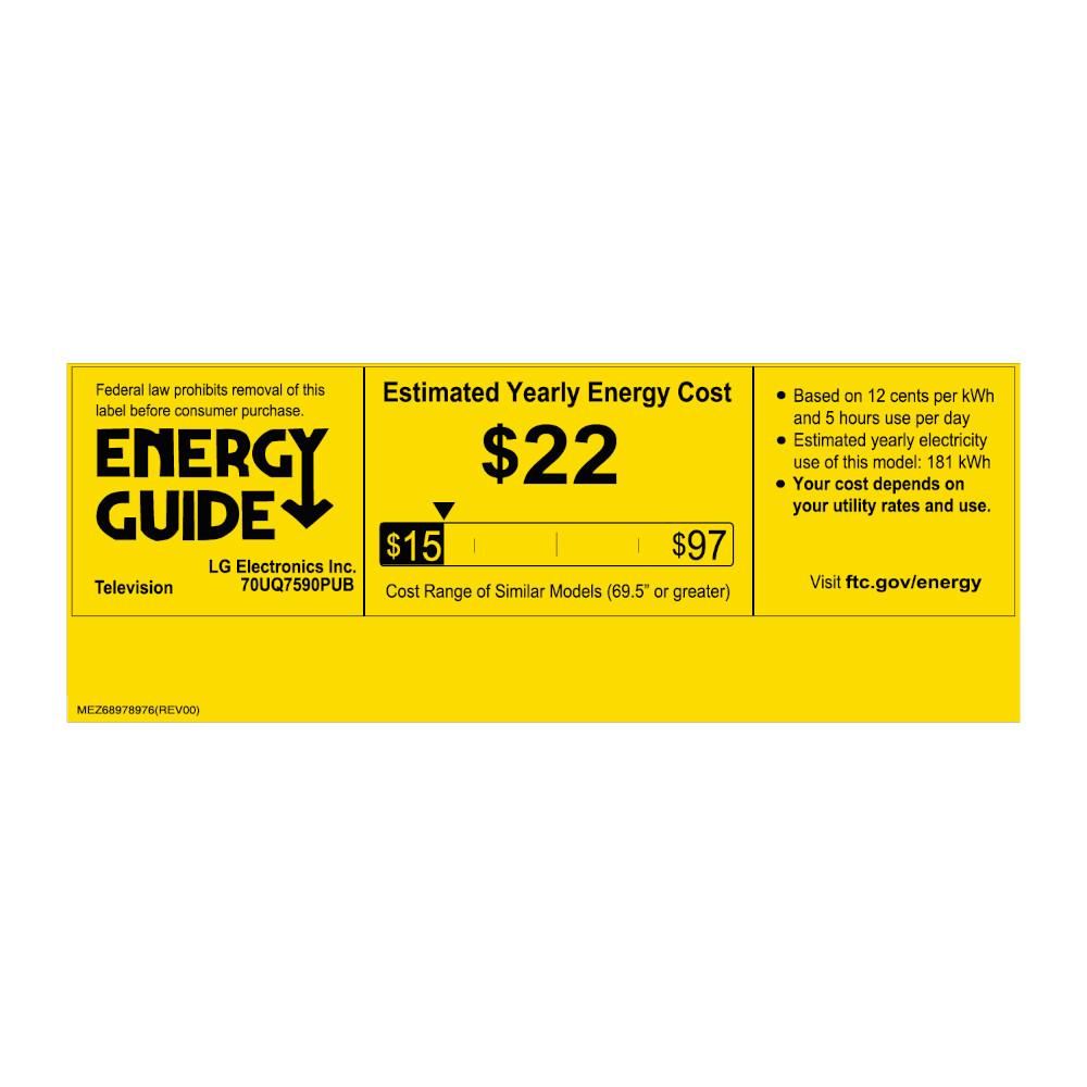 LG UQ7590PUB 70 Inch HDR 4K UHD Smart TV (2022)