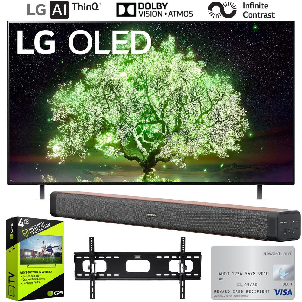LG OLED65A1PUA 65" A1 OLED TV AI ThinQ Bundle w/ $100 Gift Card, Sound Bar & Mount