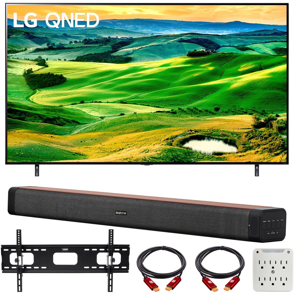 LG 75 Inch QNED Mini-LED Smart TV 2022 with Deco Home 60W Soundbar Bundle