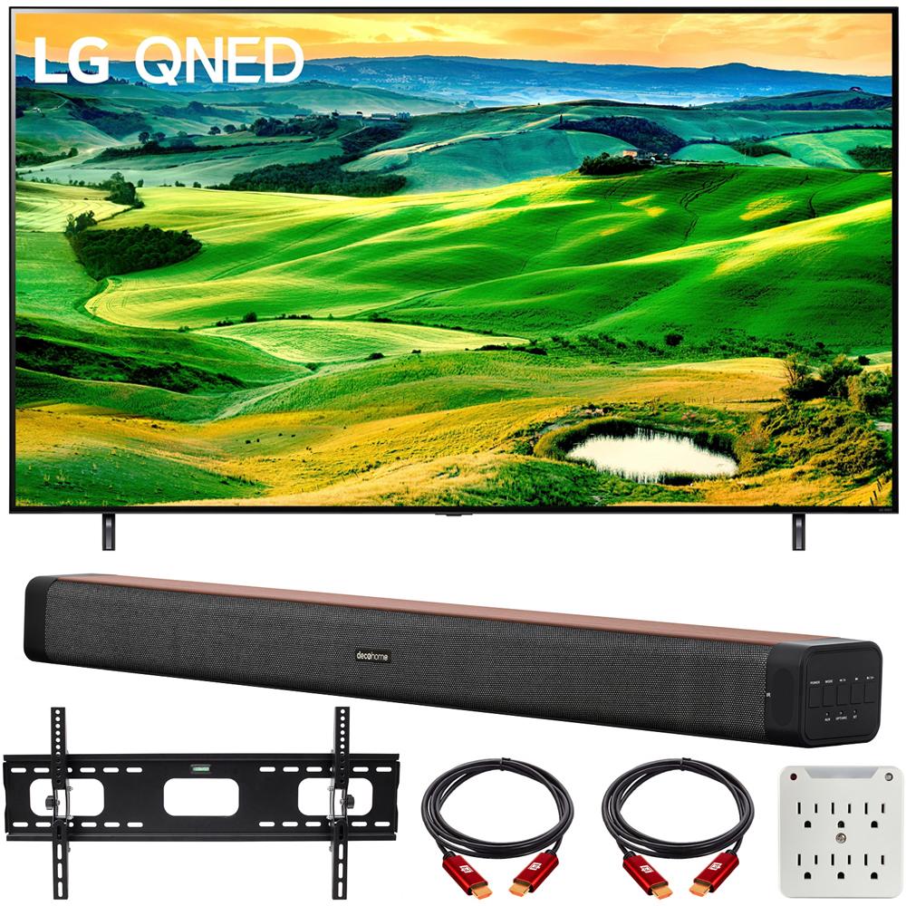 LG 86 Inch QNED Mini-LED Smart TV 2022 with Deco Home 60W Soundbar Bundle