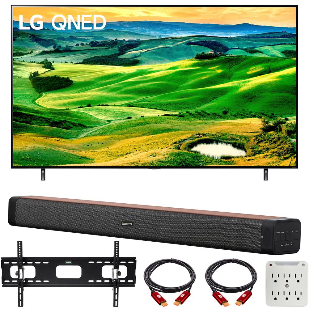 LG 86 Inch QNED Mini-LED Smart TV 2022 with Deco Home 60W Soundbar Bundle