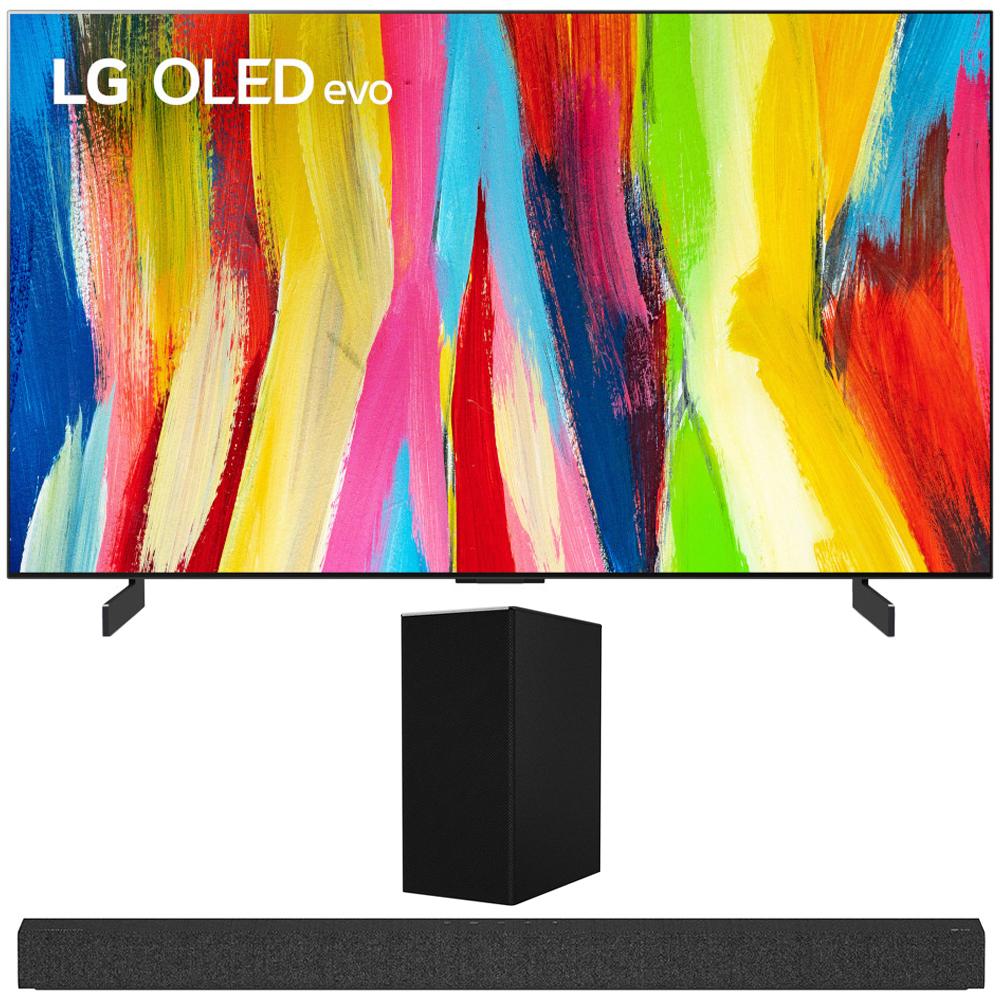 LG OLED77C2PUA 77" HDR 4K Smart OLED TV 2022 w/ LG SP7Y High Res Audio Sound Bar