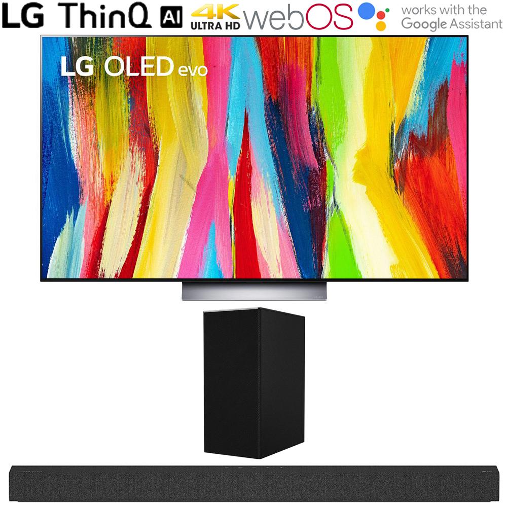 LG OLED55C2PUA 55" HDR 4K Smart OLED TV 2022 w/ LG SP7Y High Res Audio Sound Bar