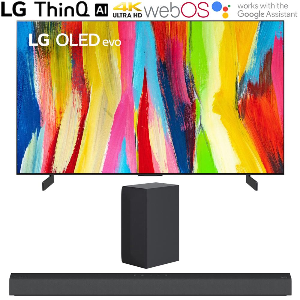 LG OLED65C2PUA 65" HDR 4K Smart OLED TV 2022 w/ LG S65Q High Res Audio Sound Bar