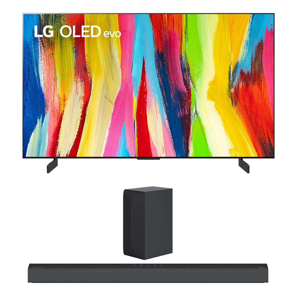 LG OLED83C2PUA 83" HDR 4K Smart OLED TV 2022 w/ LG S65Q High Res Audio Sound Bar