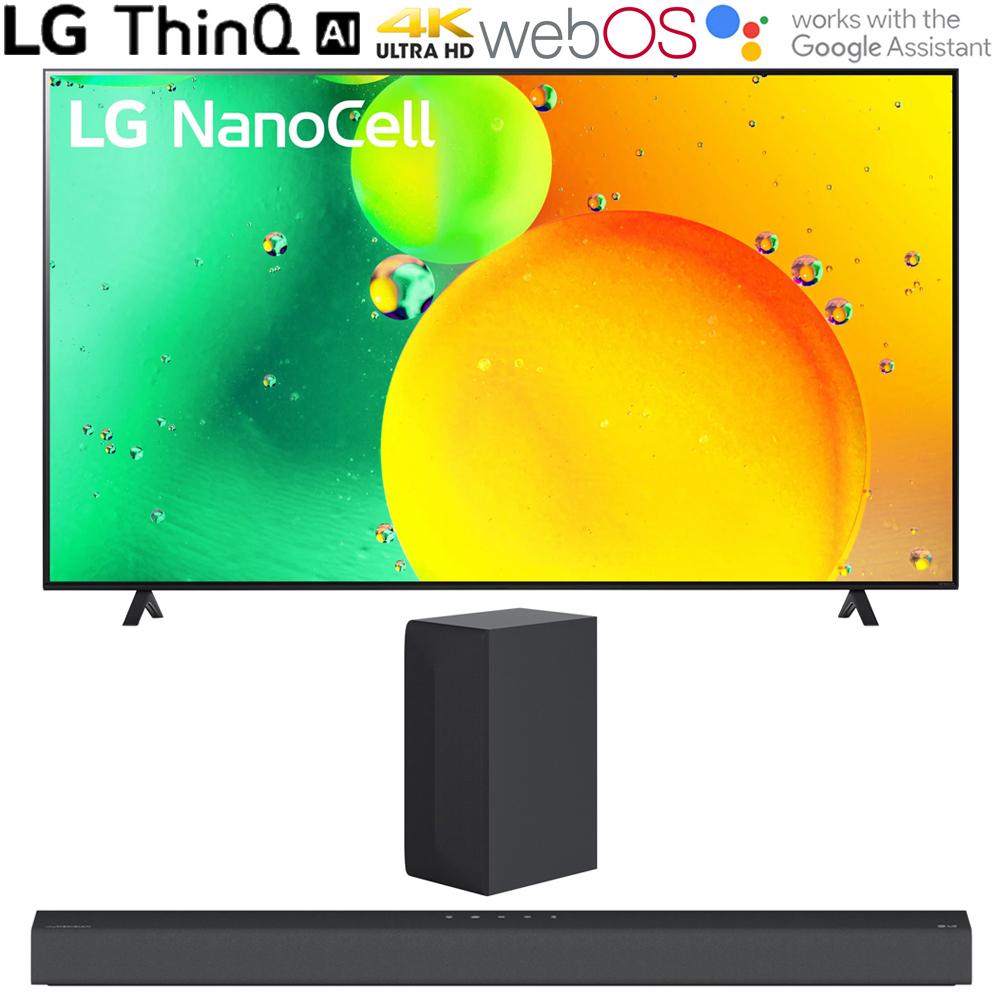 LG 55" HDR 4K UHD Smart NanoCell LED TV 2022 w/ LG S65Q High Res Audio Sound Bar