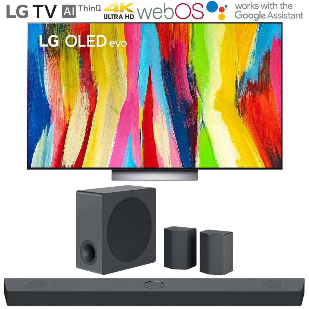 LG OLED55C2PUA 55" HDR 4K Smart OLED TV 2022 w/ LG S95QR High Res Audio Sound Bar
