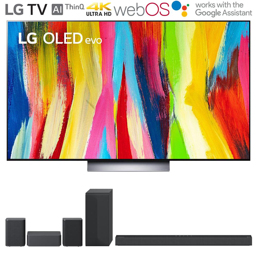 LG OLED55C2PUA 55" HDR 4K Smart OLED TV 2022 + LG S65Q Soundbar + Rear Speaker Kit