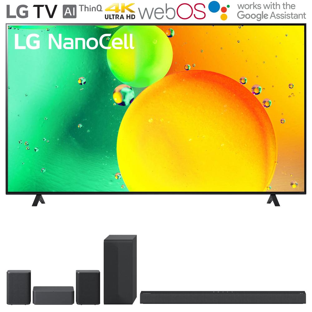 LG 65" HDR 4K UHD Smart NanoCell LED TV 2022 + LG S65Q Soundbar + Rear Speaker Kit