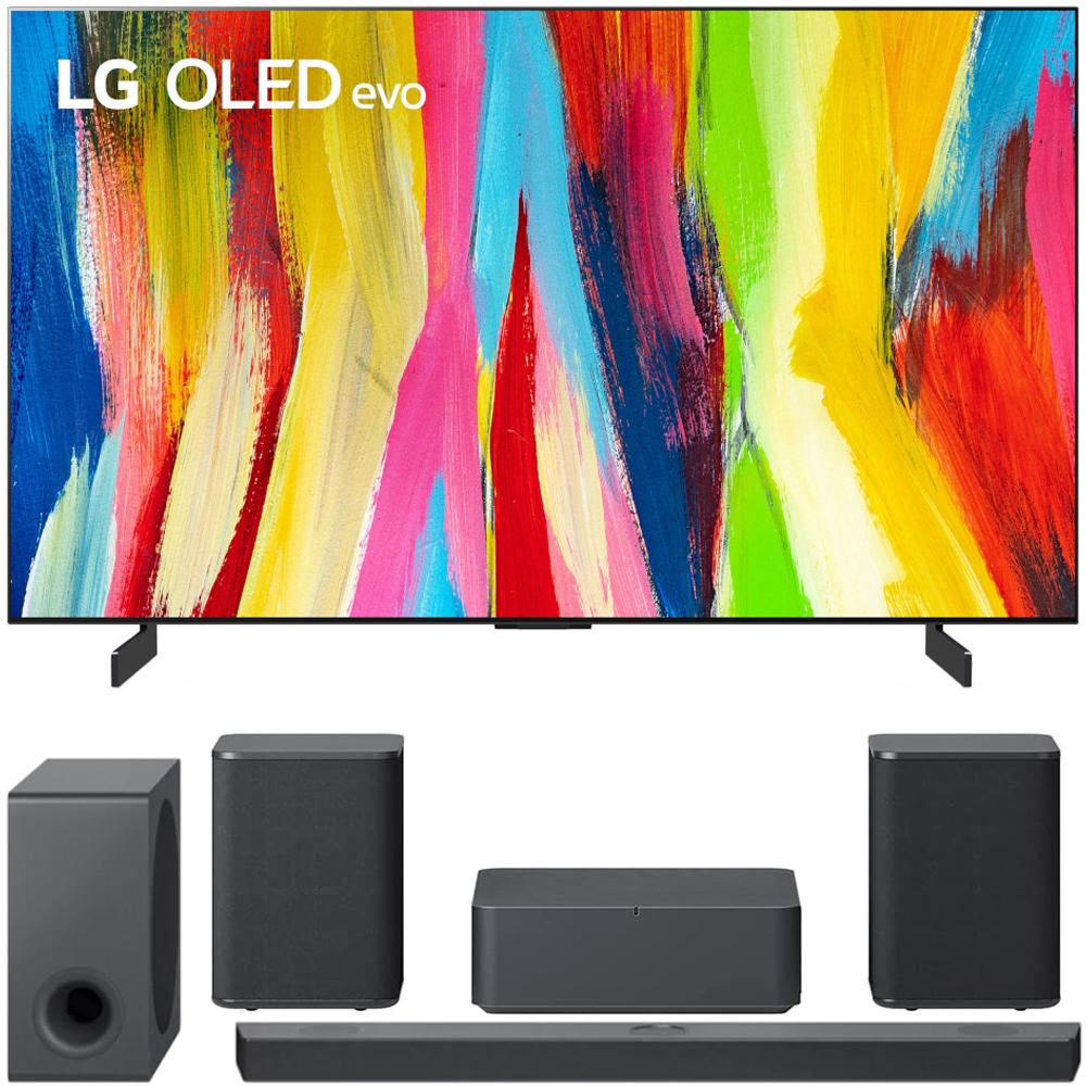 LG 65 Inch HDR 4K Smart OLED TV 2022 with LG Sound Bar and Rear Speaker