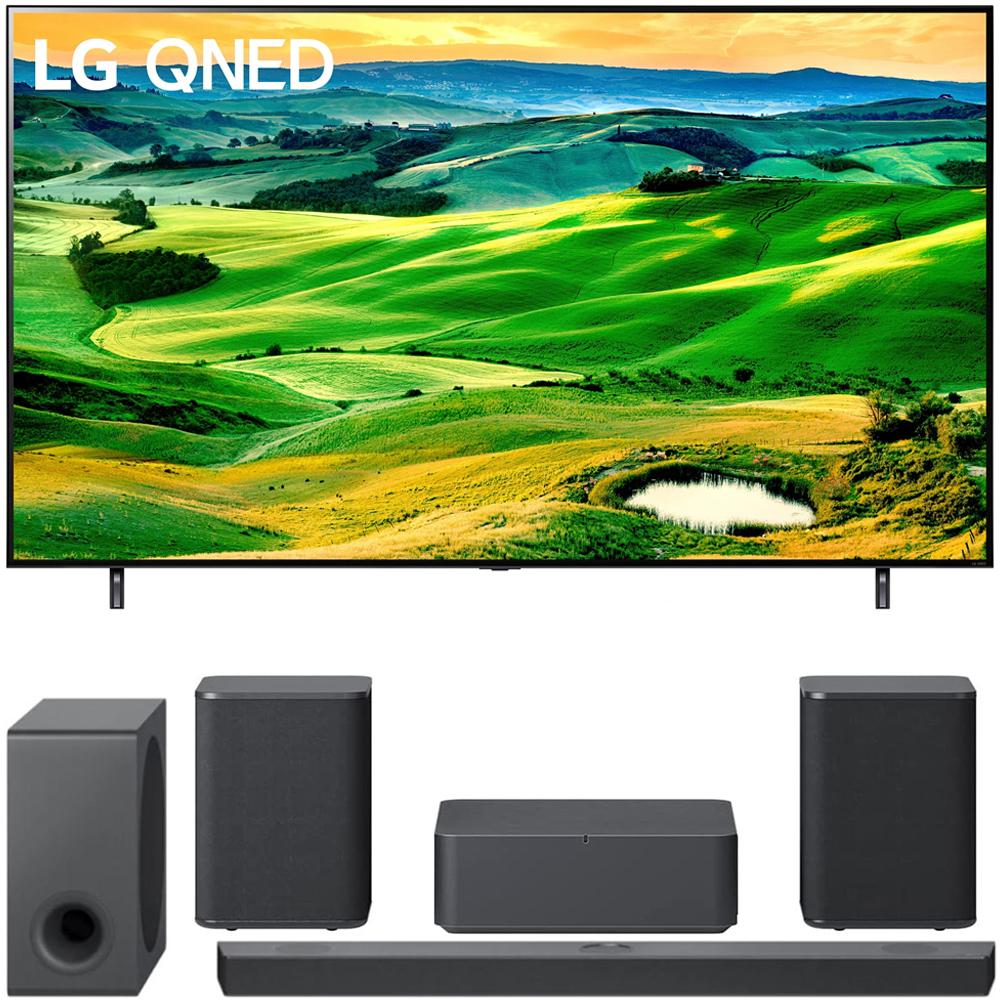 LG 75 Inch QNED Mini-LED Smart TV 2022 with LG Sound Bar and Rear Speaker