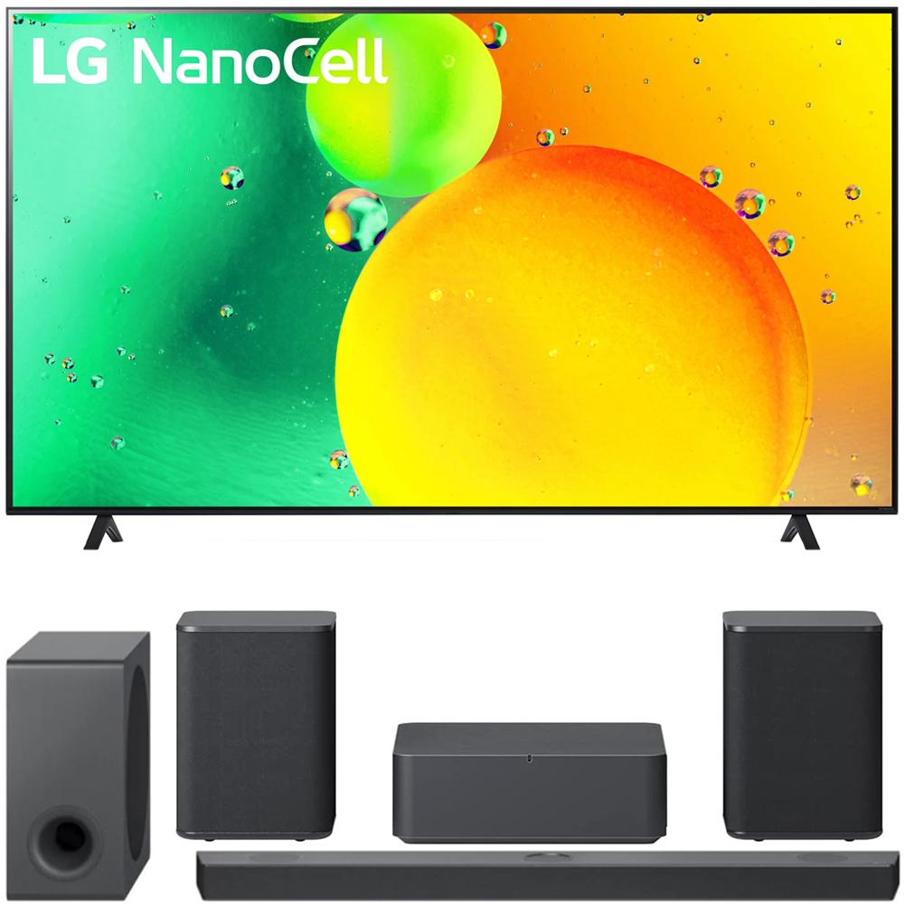LG 55 Inch HDR 4K UHD Smart NanoCell LED TV 2022 + LG Sound Bar and Rear Speaker