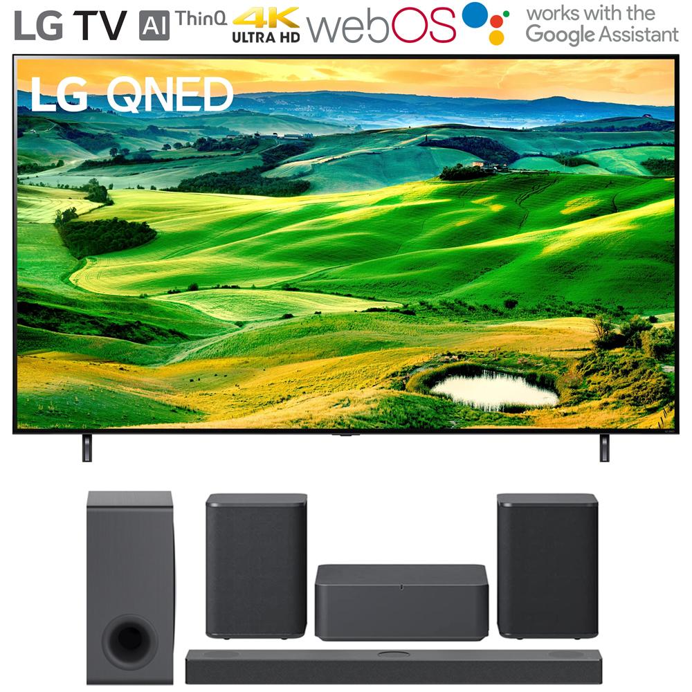 LG 75QNED80UQA 75" QNED Mini-LED Smart TV 2022 +LG S80QY Soundbar +Rear Speaker Kit